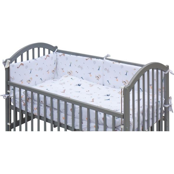 SCARLETT DĚTSKÁ POSTÝLKA S KOMPLETNÍ VÝBAVOU SCARLETT 120 X 60 CM ŠEDÁ - TURA - DŘEVĚNÉ POSTÝLKY - SPINKÁNÍ