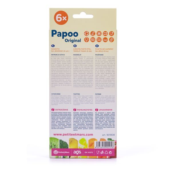 PETITE&MARS KAPSIČKA NA JÍDLO PAPOO ORIGINAL LION 6KS - KAPSIČKY NA JÍDLO - KRMENÍ