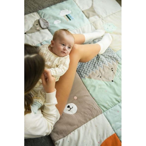 MOMI HRACÍ DEKA MOMI VOLPI PATCHWORK - HRACÍ PODLOŽKY NA ZEM - SPINKÁNÍ