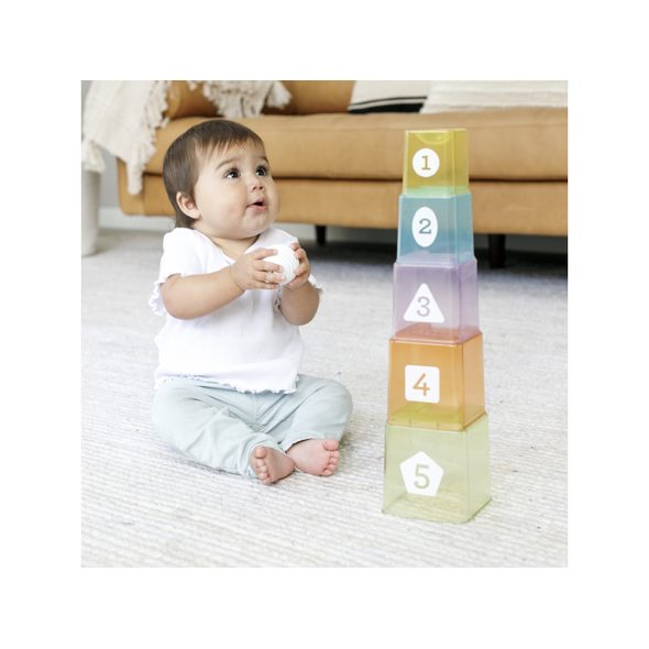 INFANTINO SADA STOHOVACÍCH KELÍMKŮ A MÍČKU - STOHOVACÍ HRAČKY - PRO DĚTI