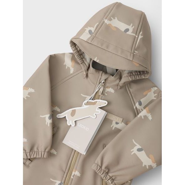 LEOKID SOFTSHELLOVÁ KOMBINÉZA LILO BEIGE WOOF VEL. 86 - ZIMNÍ KOMBINÉZY - PRO DĚTI