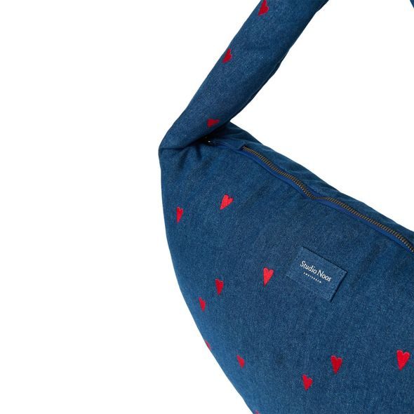 STUDIO NOOS DENIM CROSS BODY BAG | DARK BLUE RED HEARTS - DOPLŇKY - PRO MAMINKY
