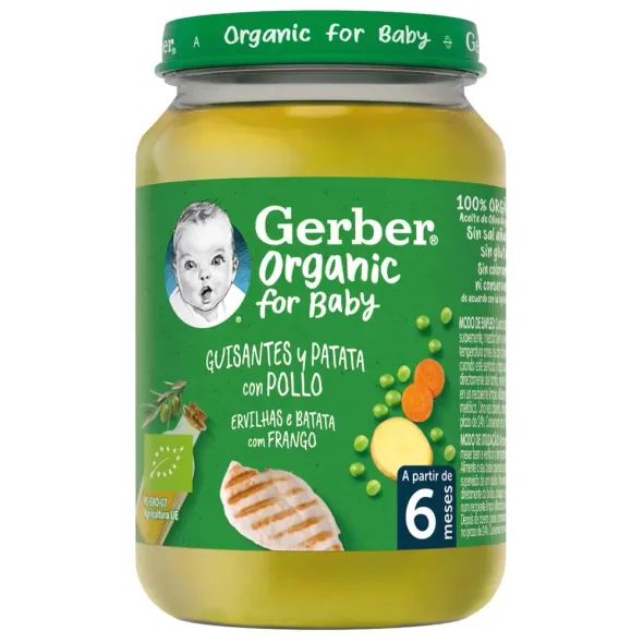 GERBER ORGANIC DĚTSKÝ PŘÍKRM HRÁŠEK S BRAMBORAMI A KUŘECÍM MASEM 190G - MASO/ZELENINA - KRMENÍ