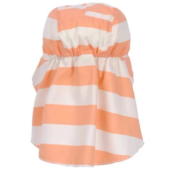 LÄSSIG SPLASH SUN PROTECTION FLAP HAT BLOCK STR.MILKY/PEACH 7-18M - ČEPIČKY A KLOBOUČKY - PRO DĚTI