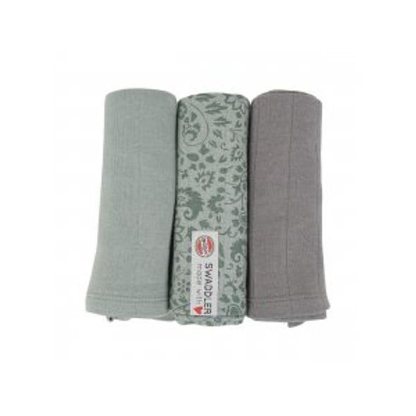 LODGER SWADDLER FLOWER TRIBE 3BALENÍ 70 X 70 CM SILT GREEN - LÁTKOVÉ PLENY SKLÁDANÉ - PŘEBALOVÁNÍ