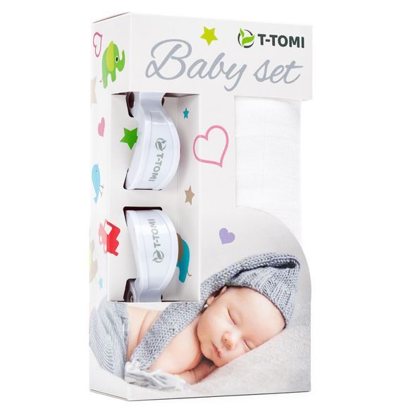 T-TOMI BABY SET - WHITE - OSUŠKY A DĚTSKÉ ŽUPANY - KOUPÁNÍ A ZDRAVÍ
