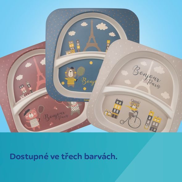 CANPOL BABIES SADA NÁDOBÍ BONJOUR PARIS 5KS ČERVENÁ - MISKY, TALÍŘKY A PODLOŽKY - KRMENÍ