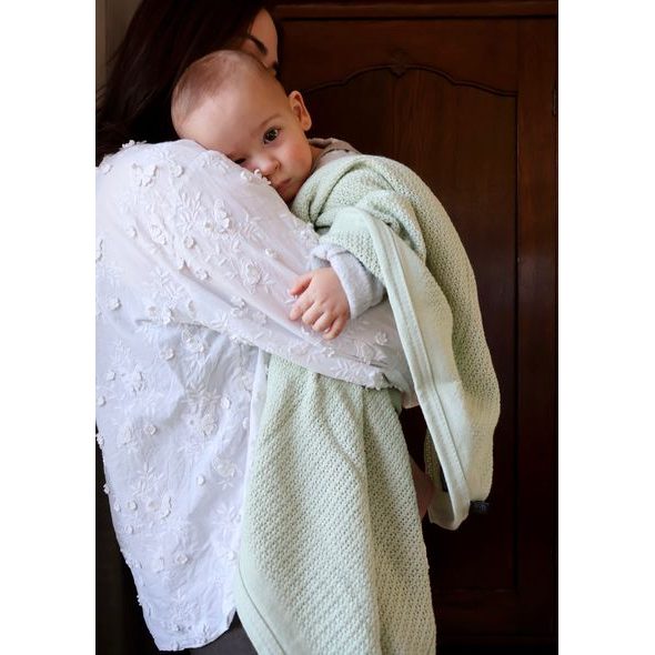 VINTER & BLOOM DEKA SOFT GRID ORGANIC TENDER GREEN - DĚTSKÉ DEKY PRO MIMINKA - SPINKÁNÍ