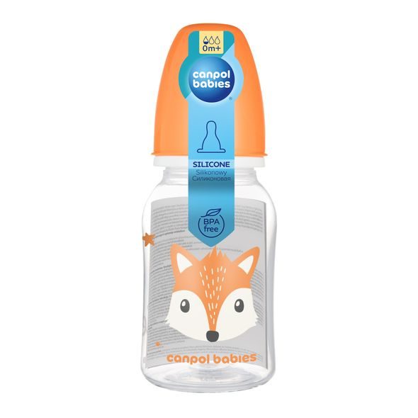 CANPOL BABIES LAHEV ÚZKOHRDLÁ CUTE ANIMALS 120ML LIŠKA - KOJENECKÉ LAHVE - KRMENÍ