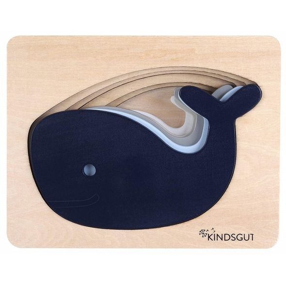 KINDSGUT DŘEVĚNÉ PUZZLE VELRYBA - MOTORICKÉ A HRY - PRO DĚTI