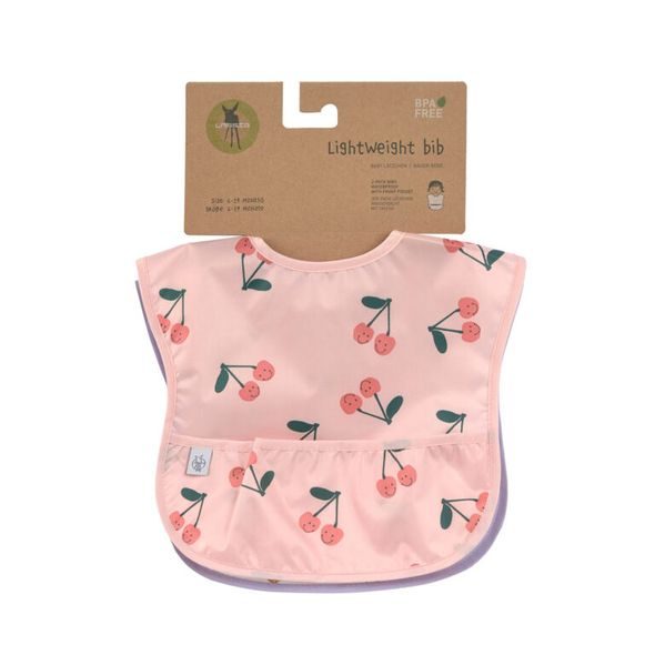 LÄSSIG BABIES LIGHTWEIGHT BIB HAPPY FRUITS CHERRY - BRYNDÁKY - KRMENÍ