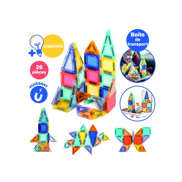 LUDI MAGNETICKÁ STAVEBNICE MINI 26 KS - MAGNETICKÉ HRAČKY - PRO DĚTI