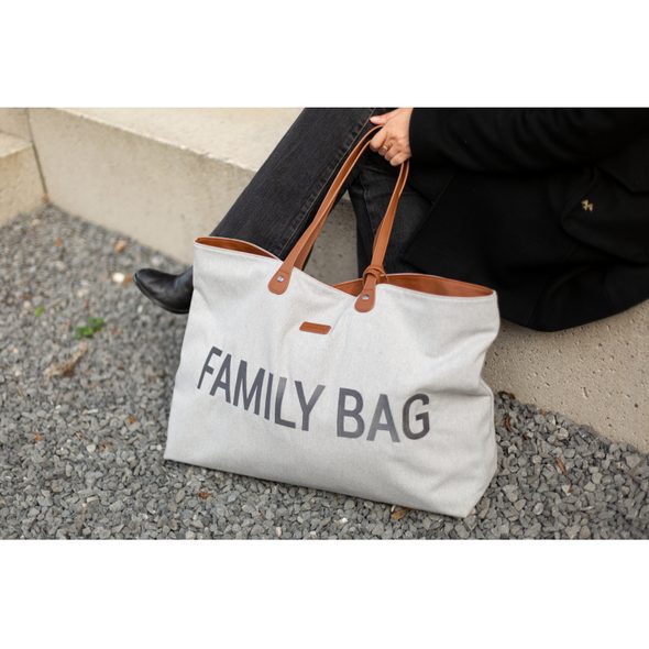 CHILDHOME CESTOVNÍ TAŠKA FAMILY BAG CANVAS GREY - PŘEBALOVACÍ TAŠKY - KOČÁRKY A PŘÍSLUŠENSTVÍ