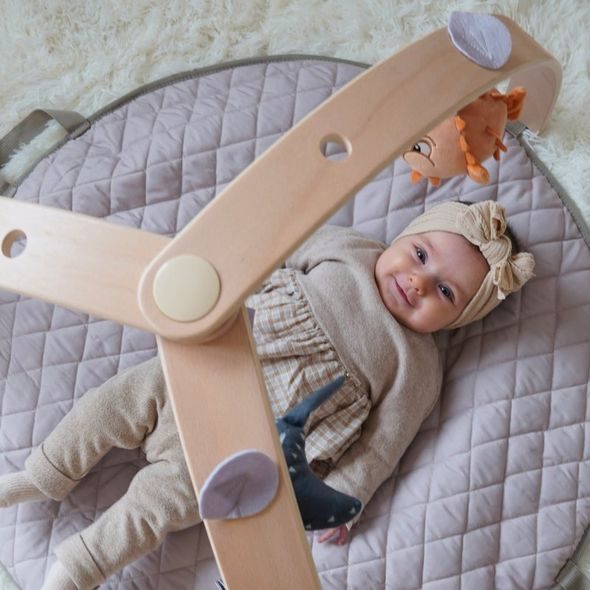 BO JUNGLE HRACÍ DEKA S DŘEVĚNOU HRAZDIČKOU OCEAN BLISS - HRACÍ PODLOŽKY NA ZEM - SPINKÁNÍ