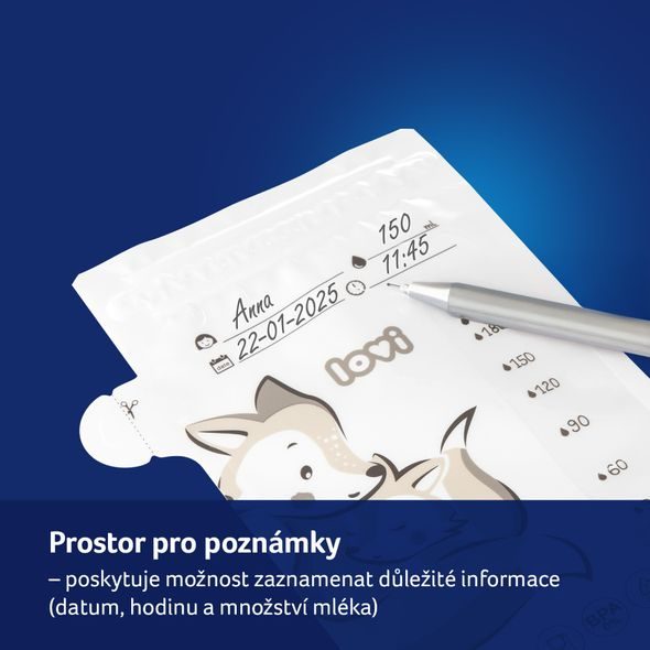 LOVI SÁČKY K UCHOVÁVÁNÍ ODSÁTÉHO MLÉKA 25 KS BUDDY BEAR - USKLADNĚNÍ MATEŘSKÉHO MLÉKA - KRMENÍ