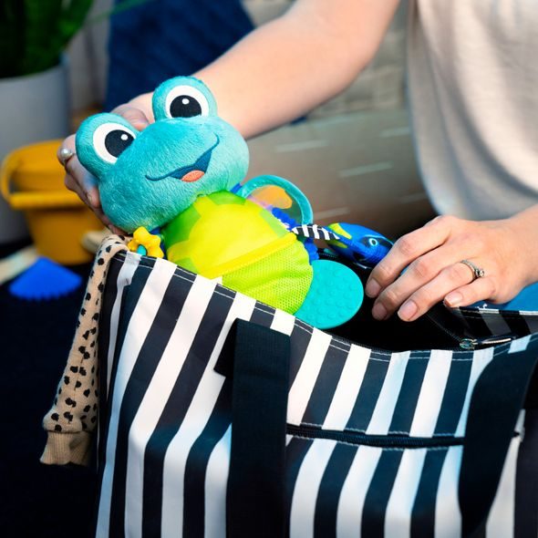 BABY EINSTEIN HRAČKA AKTIVNÍ NA C KROUŽKU ŽELVA NEPTUNE’S SENSORY SIDEKICK™ 0M+ - HRAČKY SE ZVUKY - PRO DĚTI