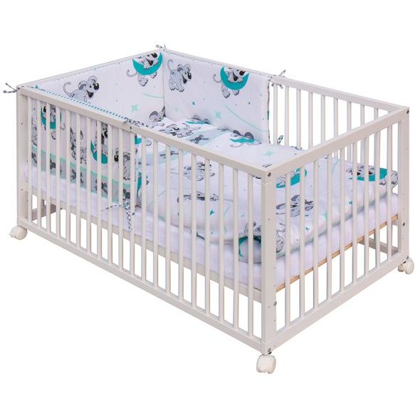 SCARLETT POSTÝLKA 140X70CM S KOMPLETNÍ VÝBAVOU TIGI TYRKYSOVÁ - DŘEVĚNÉ POSTÝLKY - SPINKÁNÍ