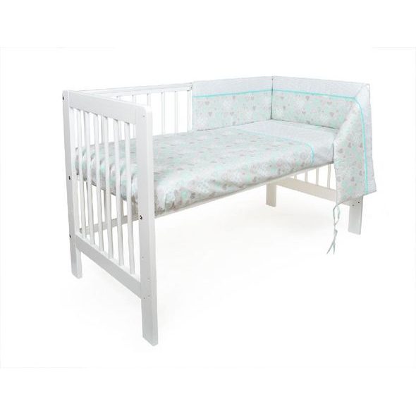 TOMI POVLEČENÍ K2/K3 SRDCE ZELENÁ - POVLEČENÍ DO POSTÝLKY - SPINKÁNÍ