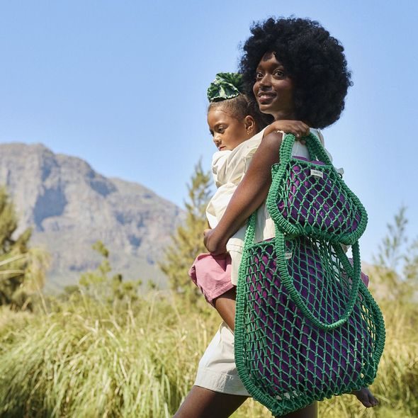 STUDIO NOOS MACRAME MOM BAG SÍŤKA GREEN & TAŠKA PURPLE GREEN - DOPLŇKY - PRO MAMINKY