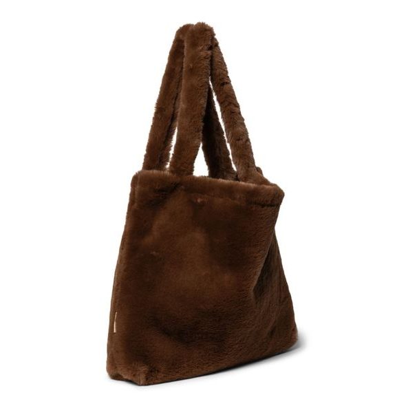 STUDIO NOOS FAUX FUR MOM BAG BROWN - ORGANIZÉRY A KOŠÍKY - KOČÁRKY A PŘÍSLUŠENSTVÍ