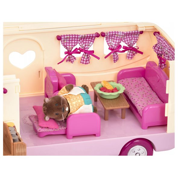 LI'L WOODZEEZ SADA NA KEMPOVÁNÍ PINK HAPPY CAMPER - DOPLŇKY PRO FIGURKY - PRO DĚTI