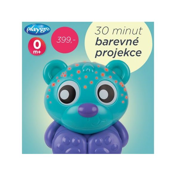 PLAYGRO - USÍNACÍ LAMPIČKA MEDVÍDEK S PROJEKTOREM - ZELENÝ - PROJEKTORY - SPINKÁNÍ