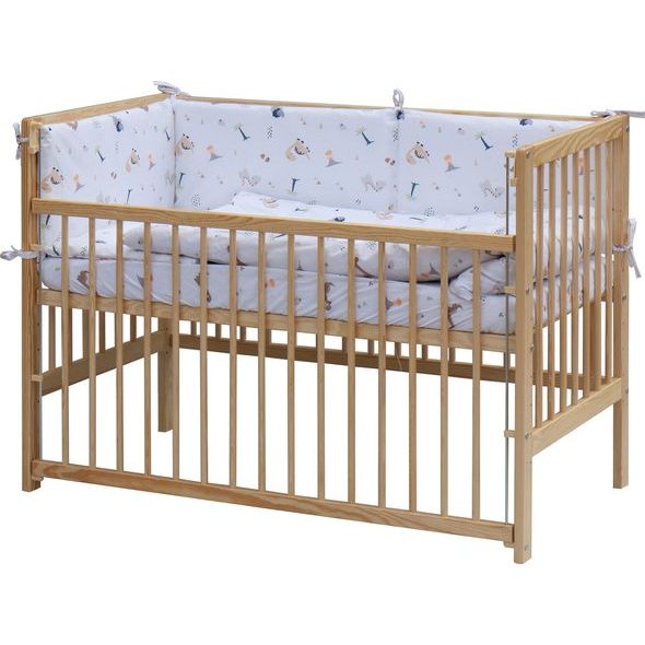 SCARLETT DĚTSKÁ POSTÝLKA S KOMPLETNÍ VÝBAVOU SCARLETT 120 X 60 CM - TURA - DŘEVĚNÉ POSTÝLKY - SPINKÁNÍ