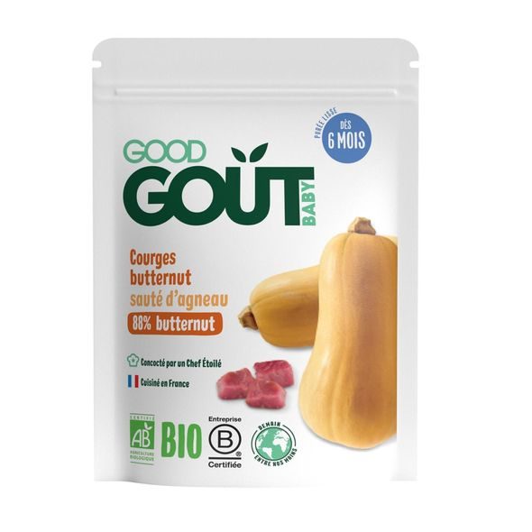GOOD GOUT BIO MÁSLOVÁ DÝNĚ S JEHNĚČÍM MASEM 190 G - MASO/ZELENINA - KRMENÍ