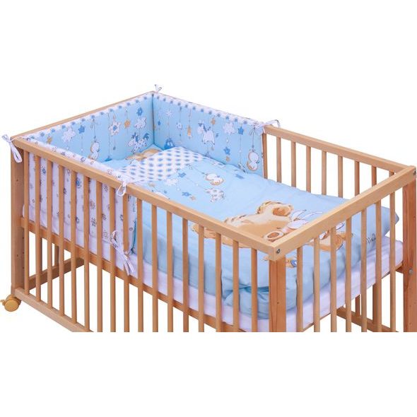 SCARLETT POSTÝLKA 120X60CM S KOMPLETNÍ VÝBAVOU SCARLETT GRISI MODRÁ - DŘEVĚNÉ POSTÝLKY - SPINKÁNÍ