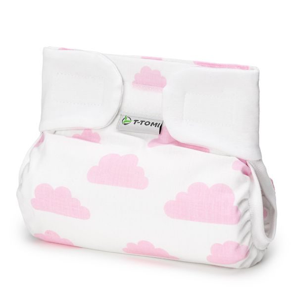 T-TOMI ORTOPEDICKÉ ABDUKČNÍ KALHOTKY - SUCHÝ ZIP PINK CLOUDS (3-6KG) - PLENKOVÉ KALHOTKY - PŘEBALOVÁNÍ