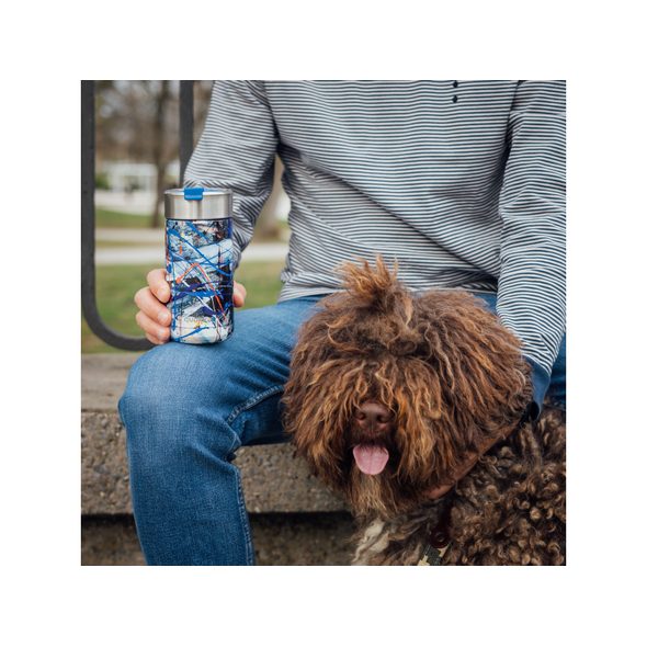 QUOKKA NEREZOVÝ TERMOHRNEK SE SÍTKEM BOOST ABSTRACT 400 ML - TERMOOBALY A TERMOSKY - KRMENÍ