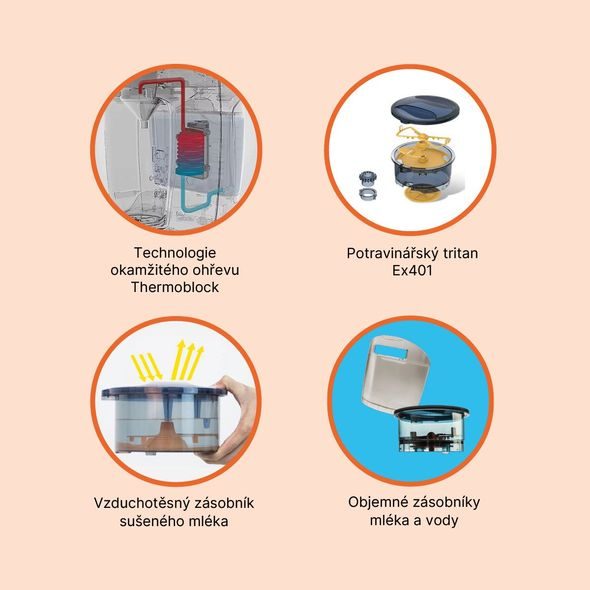 ZOPA PŘÍSTROJ NA PŘÍPRAVU KOJENECKÉHO MLÉKA BABYCCINO - OHŘÍVAČKY MLÉKA A STRAVY - KRMENÍ