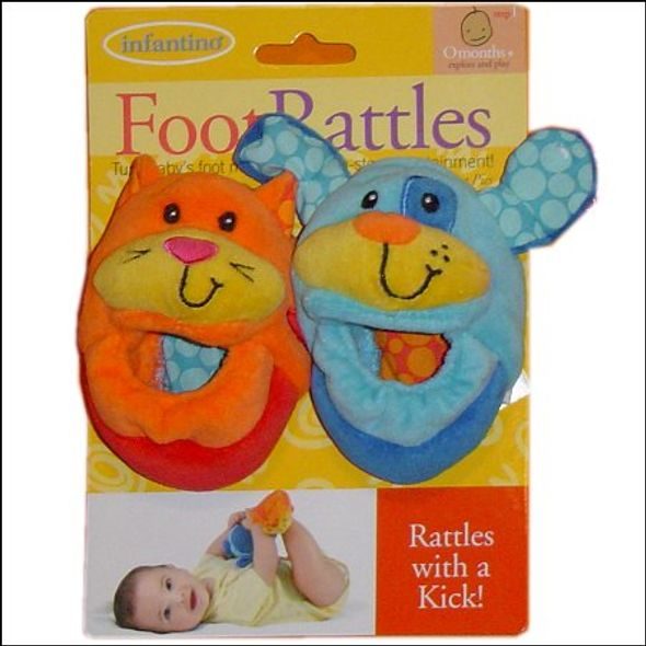 FOOT RATTLES - CHRASTÍCÍ BAČKŮRKY (KITTY, PUPPY) - BOTIČKY - PRO DĚTI