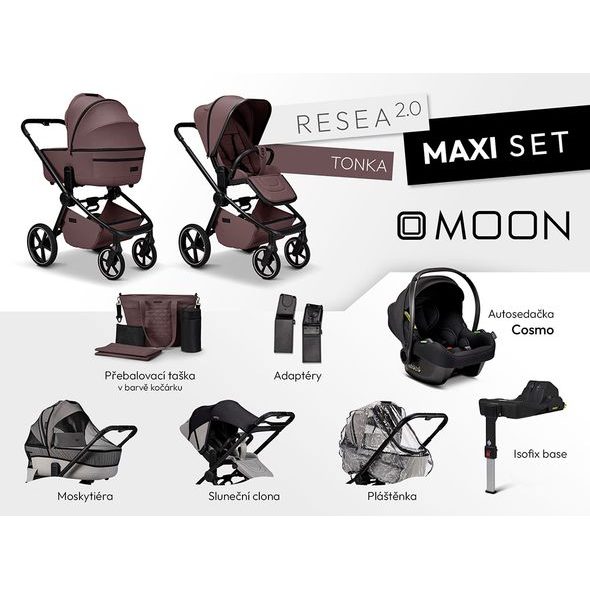 MOON RESEA 2.0 MAXI SET - TONKA - KOMBINACE S PŘÍSLUŠENSTVÍM - KOČÁRKY A PŘÍSLUŠENSTVÍ