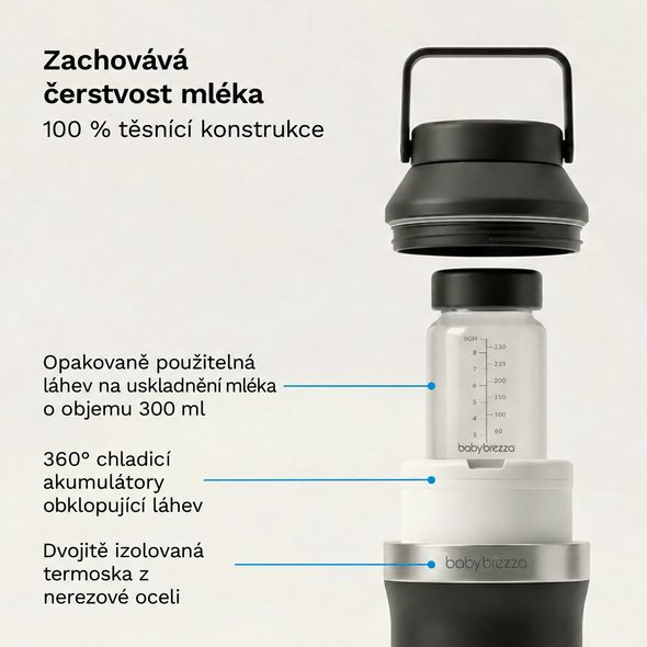 BABY BREZZA BREASTMILK BOTTLE COOLER 300 ML - CHLADICÍ TERMOSKA NA MATEŘSKÉ MLÉKO - USKLADNĚNÍ MATEŘSKÉHO MLÉKA - KRMENÍ