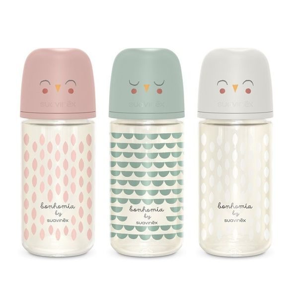 SUAVINEX SUAVINEX | LÁHEV SKLO BONHOMIA 240 ML FYZIOLOGICKÁ SX PRO +3 MF - KOJENECKÉ LAHVE - KRMENÍ
