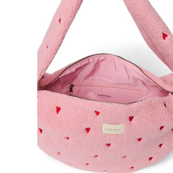 STUDIO NOOS TEDDY CROSS BODY BAG | LIGHT PINK HEARTS - DOPLŇKY - PRO MAMINKY