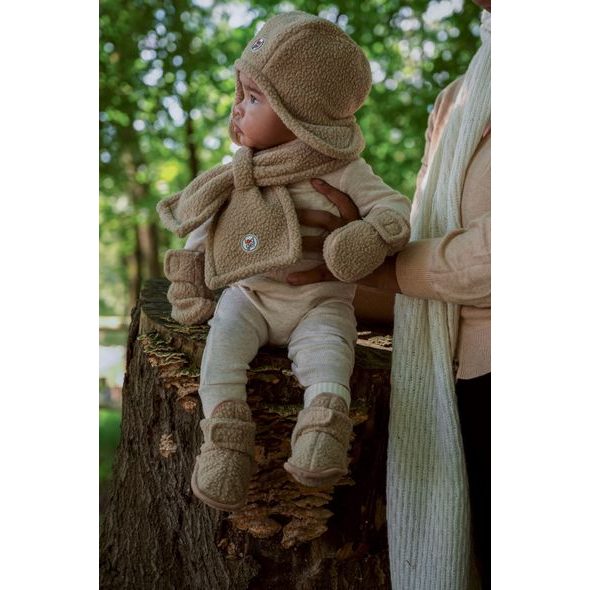 LODGER ZIMNÍ ČEPICE TEDDY BEIGE 3 - 6 MĚSÍCŮ - ČEPIČKY A KLOBOUČKY - PRO DĚTI