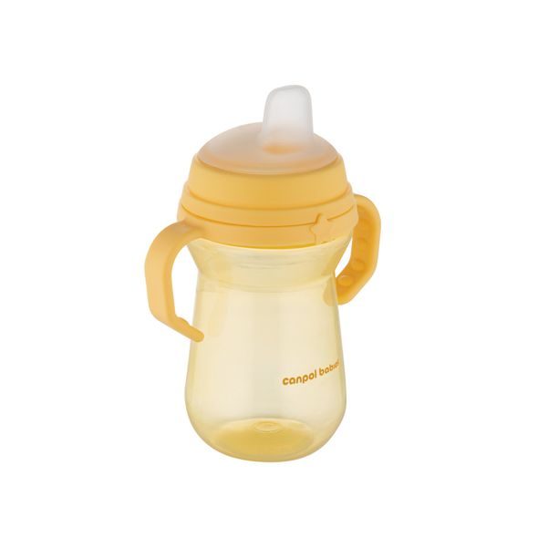 CANPOL BABIES HRNEČEK SE SILIKONOVÝM PÍTKEM FIRSTCUP 250ML ŽLUTÝ - DĚTSKÉ HRNEČKY - KRMENÍ