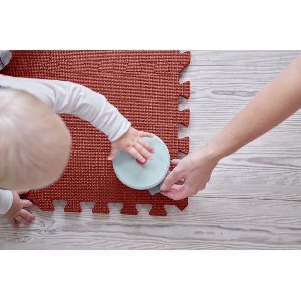 BABY DAN HRACÍ PODLOŽKA PUZZLE WARM ROSE 90X90 CM - HRACÍ PODLOŽKY NA ZEM - SPINKÁNÍ