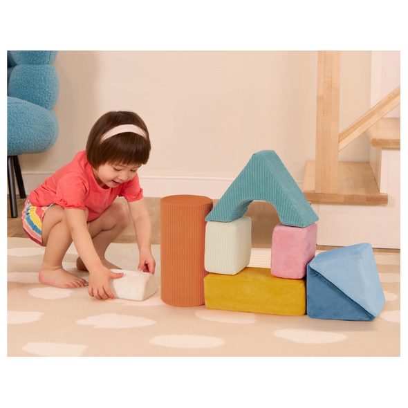 B-TOYS TEXTILNÍ PĚNOVÉ TVARY TUMBLE-Y TOWERS - STAVEBNICE A PUZZLE - PRO DĚTI