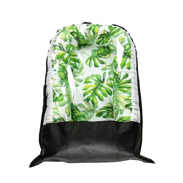 ENIE BABY HNÍZDEČKO DO POSTÝLKY SATINE GREEN LEAVES - HNÍZDEČKA - SPINKÁNÍ