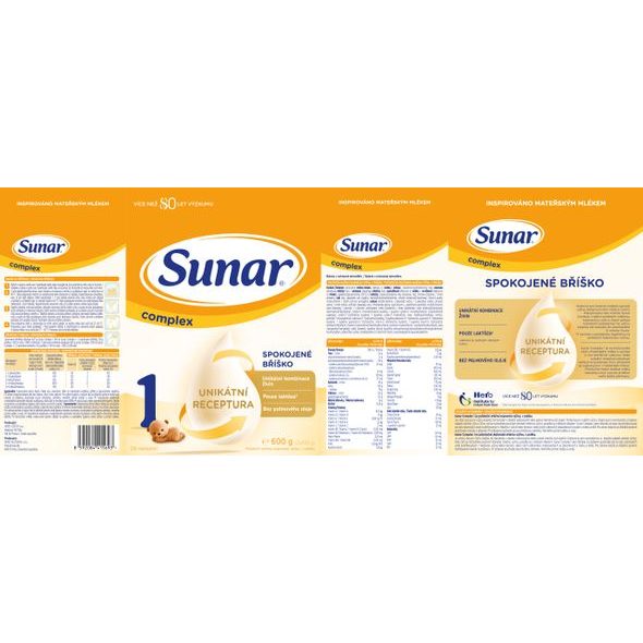 SUNAR COMPLEX 1 MLÉKO POČÁTEČNÍ 600G - KOJENECKÁ MLÉKA - KRMENÍ