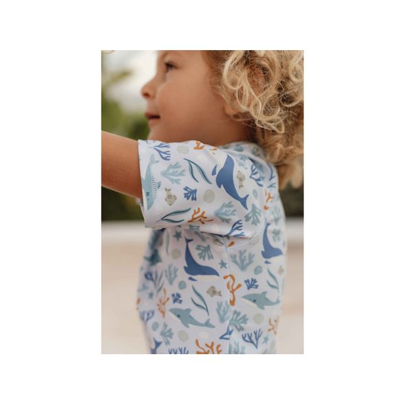 LITTLE DUTCH PLAVKY KRÁTKÝ RUKÁV OCEAN DREAMS BLUE VEL. 98/104 - KOJENECKÉ PLAVKY - KOUPÁNÍ A ZDRAVÍ