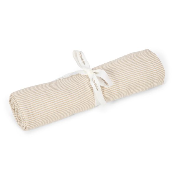 LITTLE DUTCH PLENA ZAVINOVACÍ 120X120 CM PURE SOFT BEIGE - LÁTKOVÉ PLENY ALL IN ONE - PŘEBALOVÁNÍ