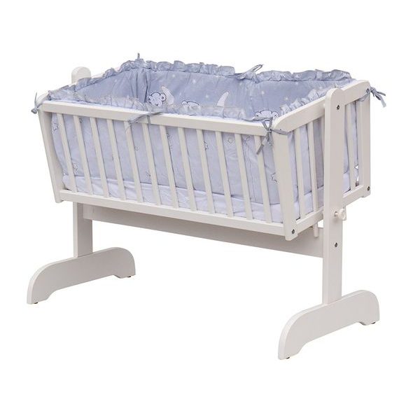 SCARLETT DĚTSKÁ KOLÉBKA BÍLÁ - 90X41CM S KOMPLETNÍ VÝBAVOU TORO BARVA SOUPRAVY: TORO RŮŽOVÁ - KOŠÍKY A KOLÉBKY - SPINKÁNÍ