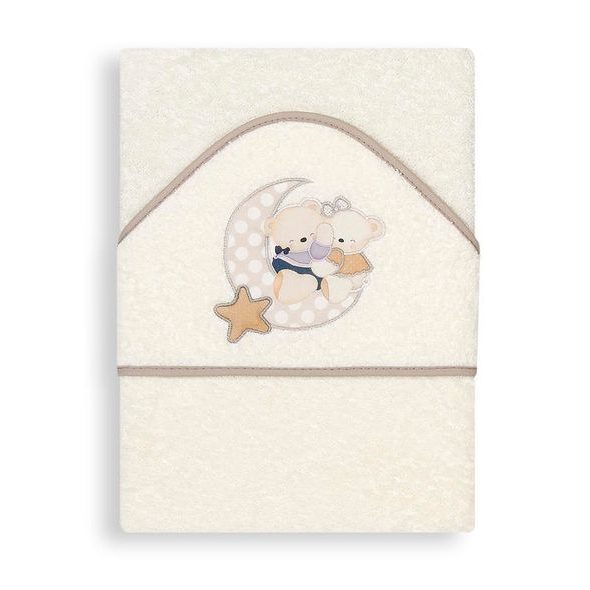 INTERBABY OSUŠKA FROTÉ 100X100 MEDVÍDEK S MĚSÍČKEM - OSUŠKY A DĚTSKÉ ŽUPANY - KOUPÁNÍ A ZDRAVÍ