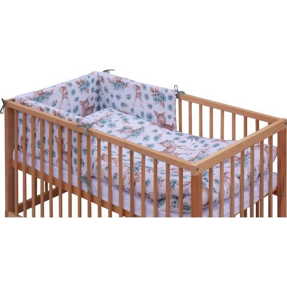 SCARLETT POSTÝLKA 120X60CM S KOMPLETNÍ VÝBAVOU SCARLETT SRNEČEK TYRKYSOVÁ - DŘEVĚNÉ POSTÝLKY - SPINKÁNÍ