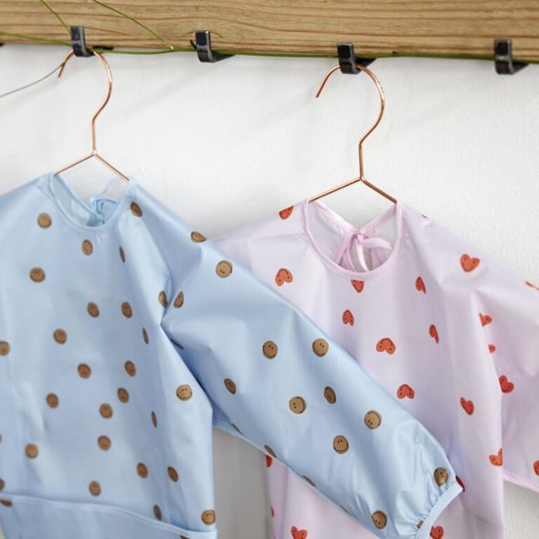 LÄSSIG LONG SLEEVE BIBS HAPPY RASCALS SMILE SKY BLUE - BRYNDÁKY - KRMENÍ