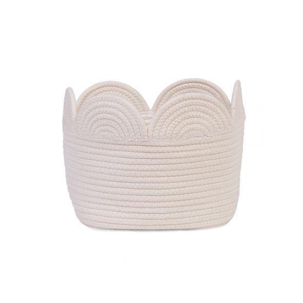 CHILDHOME KOŠ NA HRAČKY KVĚTINA OFF WHITE 30X20X15 CM - BOXY NA HRAČKY - SPINKÁNÍ